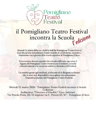 Pomigliano-Teatro-Festival-incontra-la-Scuola LOCANDINA 31 Marzo 2026
